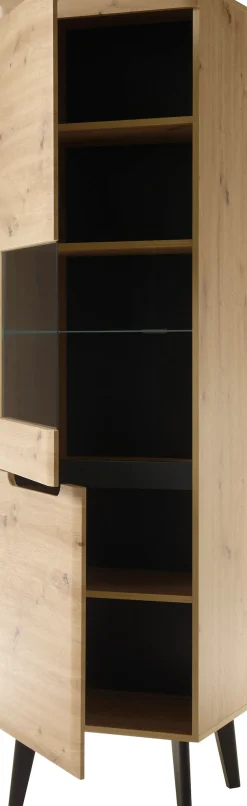 Home affaire Vitrine »Torge, Hochschrank, Glasvitrine, Standvitrine, Vitrinenschrank« 1 Stk. tlg. in drei verschiedenen Farben verfügbar, Glastür & -boden, 53 cm breit
