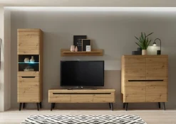 Home affaire Vitrine »Torge, Hochschrank, Glasvitrine, Standvitrine, Vitrinenschrank« 1 Stk. tlg. in drei verschiedenen Farben verfügbar, Glastür & -boden, 53 cm breit