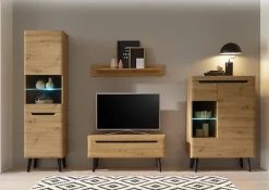 Home affaire Vitrine »Torge, Hochschrank, Glasvitrine, Standvitrine, Vitrinenschrank« 1 Stk. tlg. in drei verschiedenen Farben verfügbar, Glastür & -boden, 53 cm breit