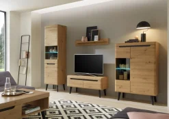 Home affaire Vitrine »Torge, Hochschrank, Glasvitrine, Standvitrine, Vitrinenschrank« 1 Stk. tlg. in drei verschiedenen Farben verfügbar, Glastür & -boden, 53 cm breit