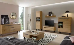 Home affaire Vitrine »Torge, Hochschrank, Glasvitrine, Standvitrine, Vitrinenschrank« 1 Stk. tlg. in drei verschiedenen Farben verfügbar, Glastür & -boden, 53 cm breit