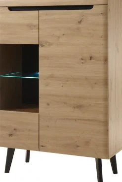 Home affaire Vitrine »Torge, Hochschrank, Glasvitrine, Standvitrine, Vitrinenschrank« 1 Stk. tlg. in drei verschiedenen Farben verfügbar, Glastür & -boden, 90 cm breit
