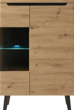 Home affaire Vitrine »Torge, Hochschrank, Glasvitrine, Standvitrine, Vitrinenschrank« 1 Stk. tlg. in drei verschiedenen Farben verfügbar, Glastür & -boden, 90 cm breit
