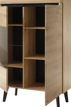 Home affaire Vitrine »Torge, Hochschrank, Glasvitrine, Standvitrine, Vitrinenschrank« 1 Stk. tlg. in drei verschiedenen Farben verfügbar, Glastür & -boden, 90 cm breit