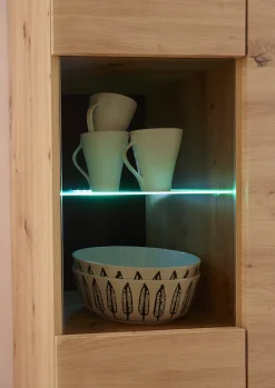 Home affaire Vitrine »Torge, Hochschrank, Glasvitrine, Standvitrine, Vitrinenschrank« 1 Stk. tlg. in drei verschiedenen Farben verfügbar, Glastür & -boden, 90 cm breit