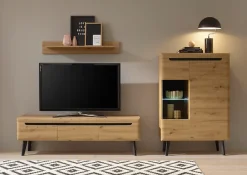 Home affaire Vitrine »Torge, Hochschrank, Glasvitrine, Standvitrine, Vitrinenschrank« 1 Stk. tlg. in drei verschiedenen Farben verfügbar, Glastür & -boden, 90 cm breit