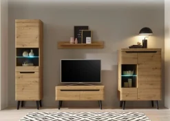 Home affaire Vitrine »Torge, Hochschrank, Glasvitrine, Standvitrine, Vitrinenschrank« 1 Stk. tlg. in drei verschiedenen Farben verfügbar, Glastür & -boden, 90 cm breit