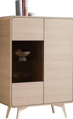 Home affaire Vitrine »Torsby, moderne Glasvitrine, Stauraumelement, Schrank« abgerundete Ecken, ausreichend Stauraum, vielseitig einsetzbar