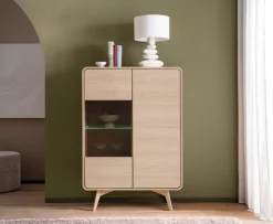 Home affaire Vitrine »Torsby, moderne Glasvitrine, Stauraumelement, Schrank« abgerundete Ecken, ausreichend Stauraum, vielseitig einsetzbar
