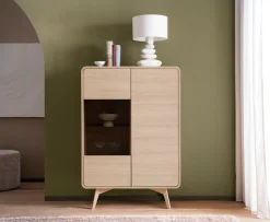 Home affaire Vitrine »Torsby, moderne Glasvitrine, Stauraumelement, Schrank« abgerundete Ecken, ausreichend Stauraum, vielseitig einsetzbar
