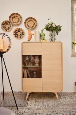 Home affaire Vitrine »Torsby, moderne Glasvitrine, Stauraumelement, Schrank« abgerundete Ecken, ausreichend Stauraum, vielseitig einsetzbar