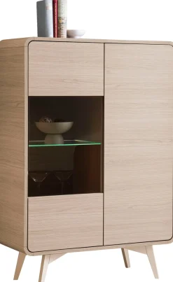 Home affaire Vitrine »Torsby, moderne Glasvitrine, Stauraumelement, Schrank« abgerundete Ecken, ausreichend Stauraum, vielseitig einsetzbar