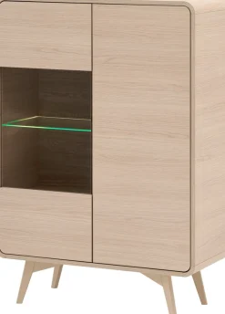 Home affaire Vitrine »Torsby, moderne Glasvitrine, Stauraumelement, Schrank« abgerundete Ecken, ausreichend Stauraum, vielseitig einsetzbar