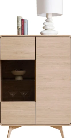 Home affaire Vitrine »Torsby, moderne Glasvitrine, Stauraumelement, Schrank« abgerundete Ecken, ausreichend Stauraum, vielseitig einsetzbar
