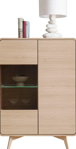 Home affaire Vitrine »Torsby, moderne Glasvitrine, Stauraumelement, Schrank« abgerundete Ecken, ausreichend Stauraum, vielseitig einsetzbar