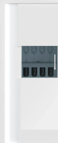 Home affaire Vitrine »Viborg, Höhe 148cm, ink. vertikaler Frontbeleuchtung, li/re montierbar« 1 Tür, 5 Fächer, 1 Glaseinlegeboden, 1 höhenverstellbarer Einlegeboden