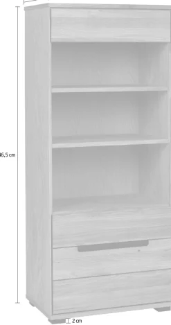 Home affaire Vitrine »Vitrine LOLA B/T/H: 62,5/40,5/146,5cm« Eiche teilmassiv, Türen mit dampfer