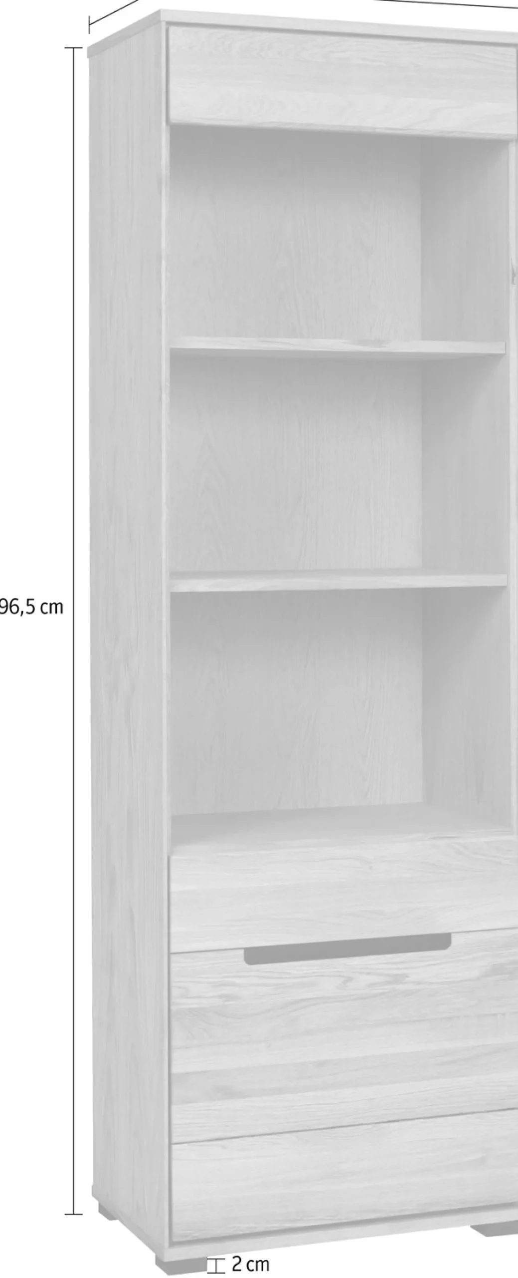 Home affaire Vitrine »Vitrine LOLA B/T/H: 62,5/196,5/40,5cm« Eiche teilmassiv, Türen mit dampfer