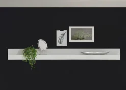 Home affaire Wandboard »Carat, modernes Wandregal, Wandhalter mit Ablagefach, 217 cm breit« vielseitig einsetzbares Hängeregal, in Weiß Hochglanz