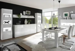 Home affaire Wandboard »Carat, modernes Wandregal, Wandhalter mit Ablagefach, 217 cm breit« vielseitig einsetzbares Hängeregal, in Weiß Hochglanz