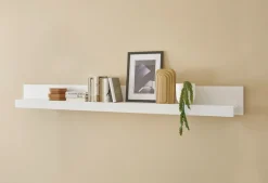 Home affaire Wandboard »Chester, modernes, zeitloses Wandregal, Wandhalter mit Stauraum« 1 Stk. tlg. vielseitig einsetzbares Hängeregel, 217 cm breit, Weiß Matt