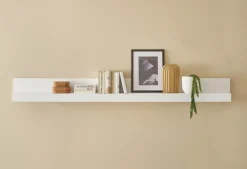 Home affaire Wandboard »Chester, modernes, zeitloses Wandregal, Wandhalter mit Stauraum« 1 Stk. tlg. vielseitig einsetzbares Hängeregel, 217 cm breit, Weiß Matt