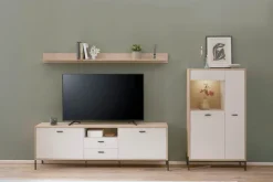 Home affaire Wandboard »Fredericia, modernes Wandregal, Wandhalter mit Ablagefläche« vielseitig einsetzbares Hängeregal, Eiche Cremona Toro, 195 cm breit