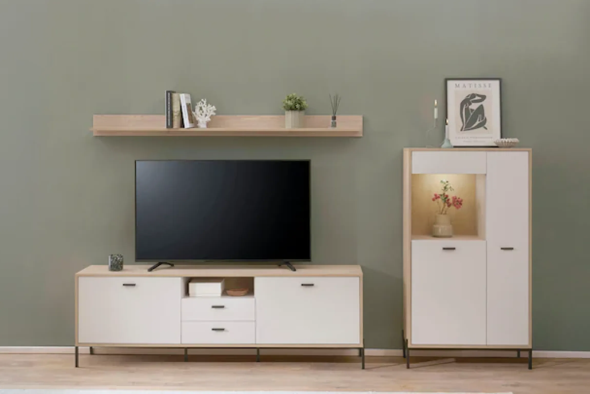 Home affaire Wandboard »Fredericia, modernes Wandregal, Wandhalter mit Ablagefläche« vielseitig einsetzbares Hängeregal, Eiche Cremona Toro, 195 cm breit