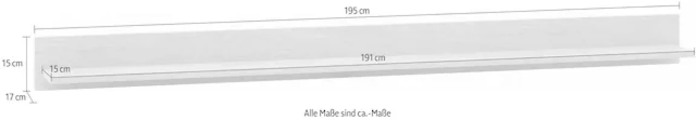 Home affaire Wandboard »Fredericia, modernes Wandregal, Wandhalter mit Ablagefläche« vielseitig einsetzbares Hängeregal, Eiche Cremona Toro, 195 cm breit
