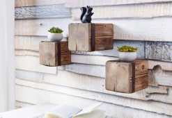 Home affaire Wandregal »Holzpfeiler« 3 Stk. tlg.
