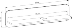 Home affaire Wandregal »Torsby, modernes Wandboard Wandhalter mit Ablagefläche, 90 cm breit« vielseitig einsetzbares Hängeregal, abgerundete Ecken