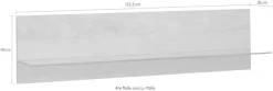 Home affaire Wandregal »Wandregal B:122,5 cm, mit Glasablageboden, Korpus eiche furnier« 1 Stk. tlg. individuell in den verschiedensten Wohnbereichen einsetzbar.
