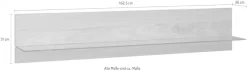 Home affaire Wandregal »Wandregal B:162,5 cm, mit Glasablageboden, Korpus eiche furnier« 1 Stk. tlg. individuell in den verschiedensten Wohnbereichen einsetzbar.