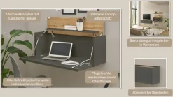 Home affaire Wandsekretär »CiTY/GiRON« zeitlos modern, wohnliches Home Office, Breite 100 cm