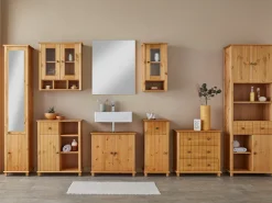 Home affaire Waschbeckenunterschrank »Vili« Breite 60 cm, Badezimmerschrank aus Massivholz,Metallgriffe