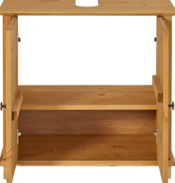 Home affaire Waschbeckenunterschrank »Vili« Breite 60 cm, Badezimmerschrank aus Massivholz,Metallgriffe