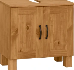 Home affaire Waschbeckenunterschrank »Rodby« FSC®-zertifiziertes Massivholz, Griffe Metall, Breite 60cm, Höhe 55cm