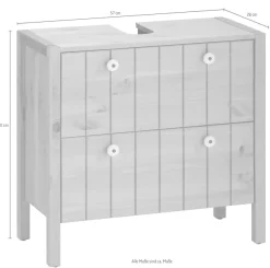 Home affaire Waschbeckenunterschrank »Tina« Badmöbel,Schrank, Breite 57 cm, Massivholz