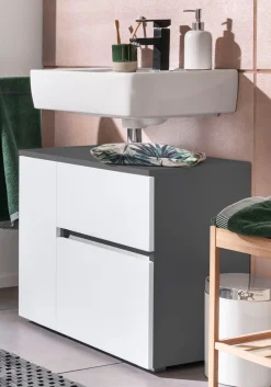 Home affaire Waschbeckenunterschrank »Wisla« Siphonausschnitt, Push-to-open-Funktion, Breite 60cm, Höhe 55 cm
