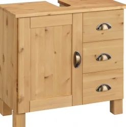 Home affaire Waschbeckenunterschrank »Oslo« Kiefer, 1 Tür und 3 Schubkästen, Breite 60 cm, Höhe 55 cm