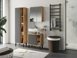 Home affaire Waschbeckenunterschrank »Oslo, Waschtisch mit Knopfgriff, Badschrank im skandinavischen Design« in der Türfarbe Weiß oder Grau verfügbar, ausreichend Stauraum