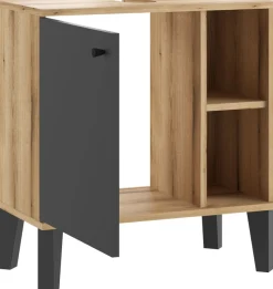 Home affaire Waschbeckenunterschrank »Oslo, Waschtisch mit Knopfgriff, Badschrank im skandinavischen Design« in der Türfarbe Weiß oder Grau verfügbar, ausreichend Stauraum