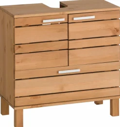 Home affaire Waschbeckenunterschrank »JOSIE« Breite 60, aus Massivholz, Metallgriffe, 1 Schublade & 2 Türen