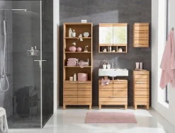 Home affaire Waschbeckenunterschrank »JOSIE« Breite 60, aus Massivholz, Metallgriffe, 1 Schublade & 2 Türen