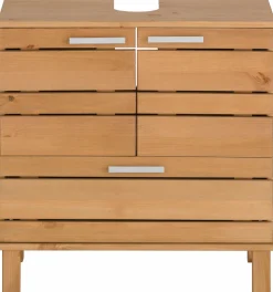 Home affaire Waschbeckenunterschrank »JOSIE« Breite 60, aus Massivholz, Metallgriffe, 1 Schublade & 2 Türen