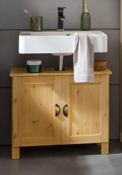 Home affaire Waschbeckenunterschrank »Oslo« in massiver Kiefer, mit 2 Türen, Breite 70 cm, Höhe 55 cm