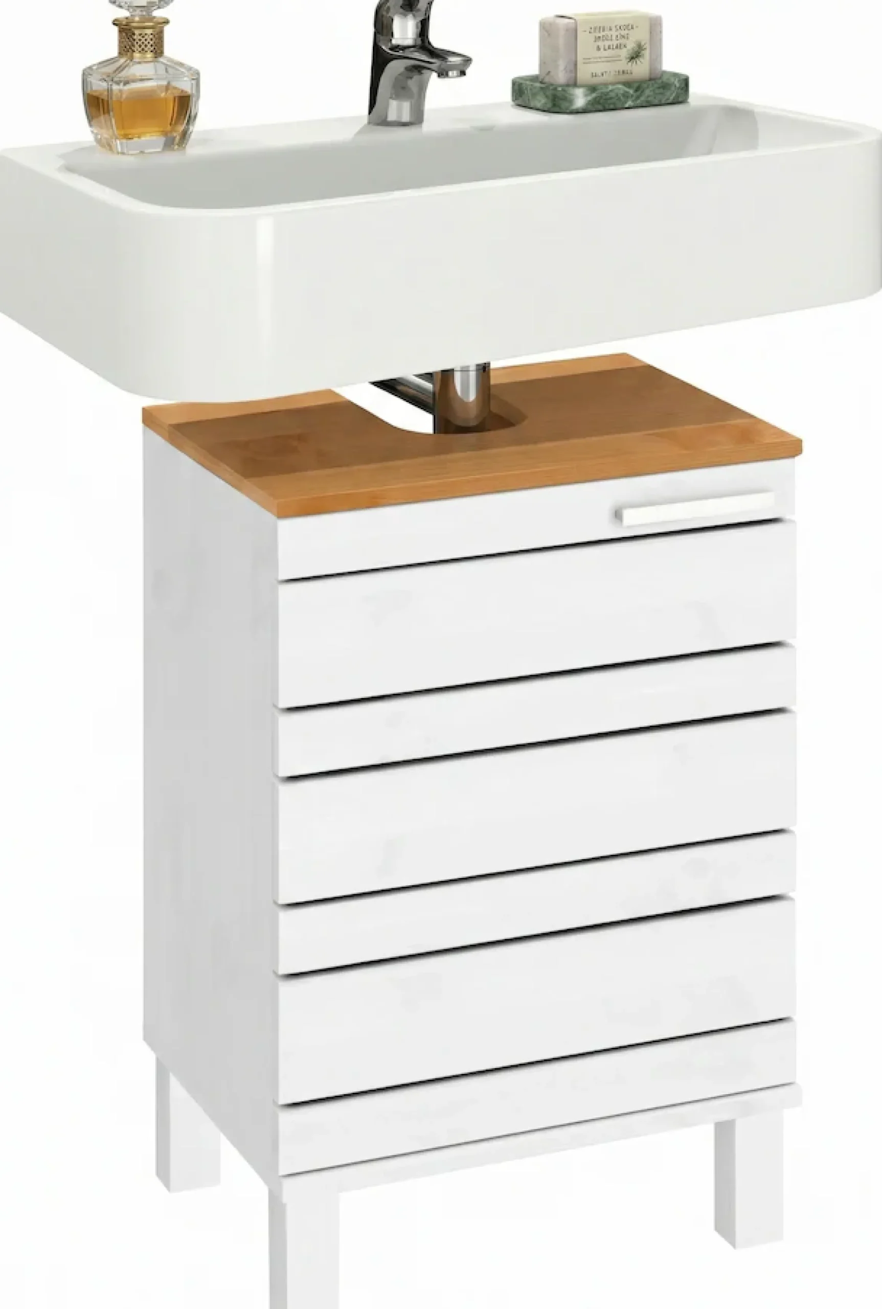 Home affaire Waschbeckenunterschrank »JOSIE« Breite 40 cm, aus Massivholz, Metallgriff, 1 Tür