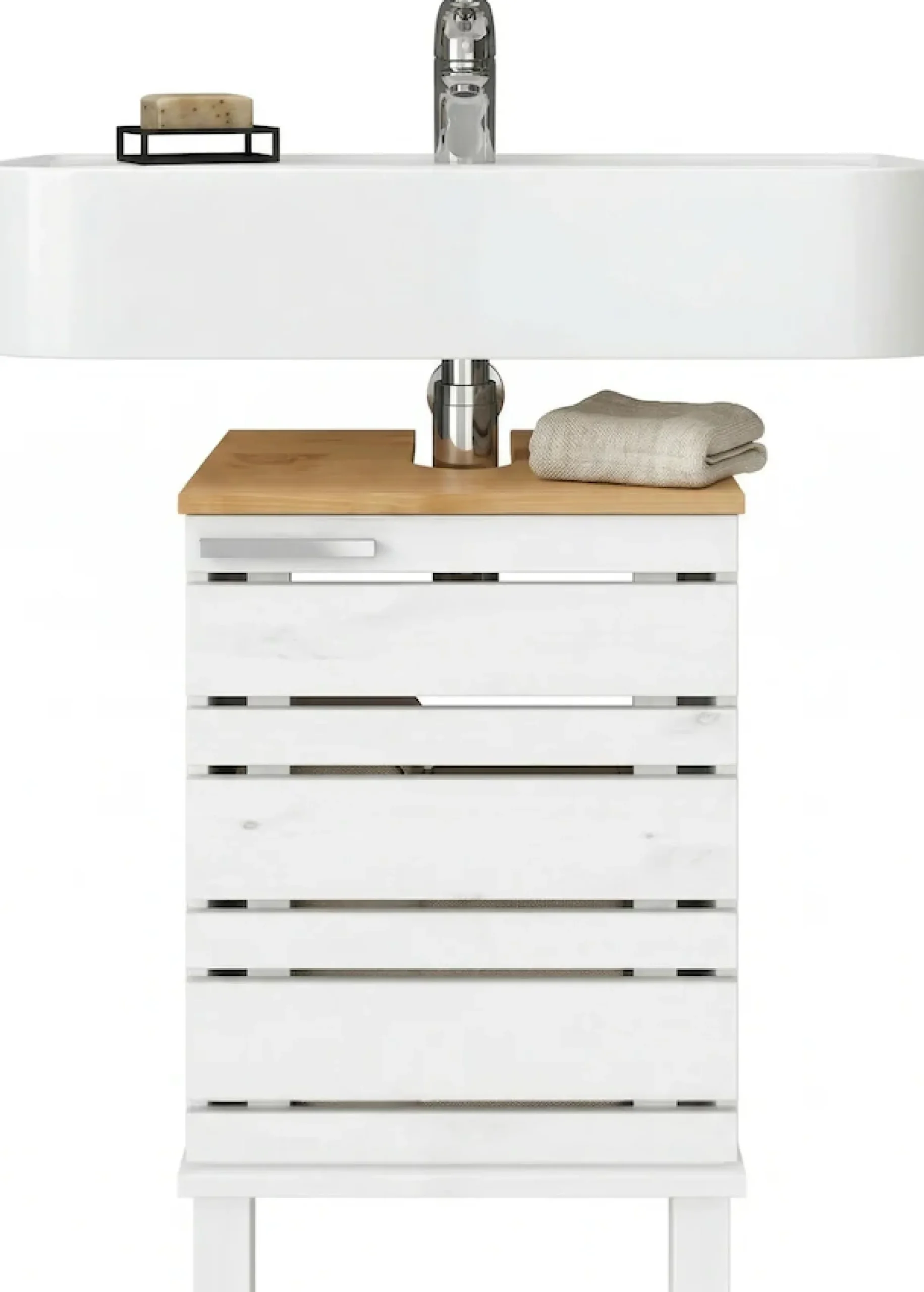 Home affaire Waschbeckenunterschrank »JOSIE« Breite 40 cm, aus Massivholz, Metallgriff, 1 Tür