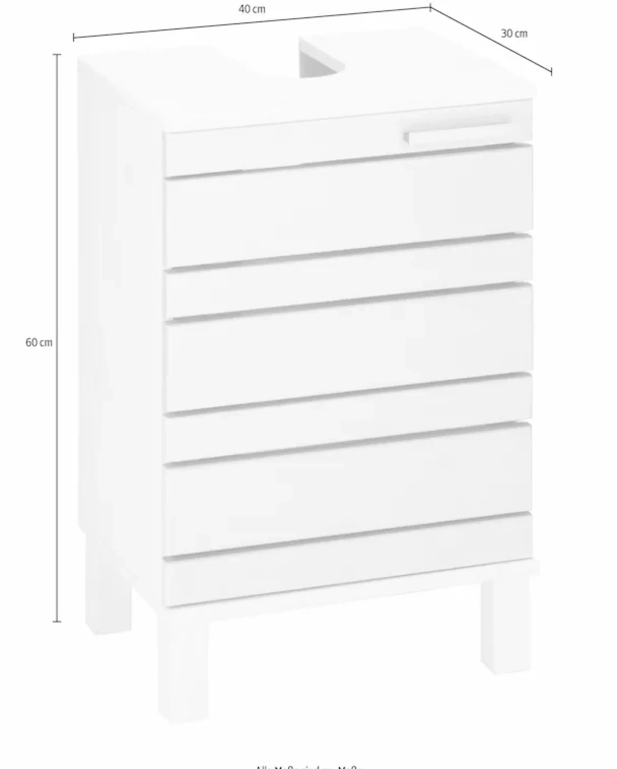 Home affaire Waschbeckenunterschrank »JOSIE« Breite 40 cm, aus Massivholz, Metallgriff, 1 Tür