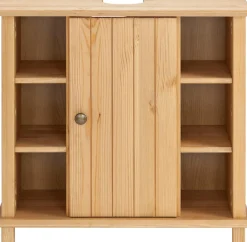 Home affaire Waschbeckenunterschrank »Vili« Badezimmerschrank im Landhaus-Look, mit 6 Fächern, aus Massivholz